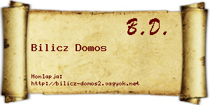 Bilicz Domos névjegykártya